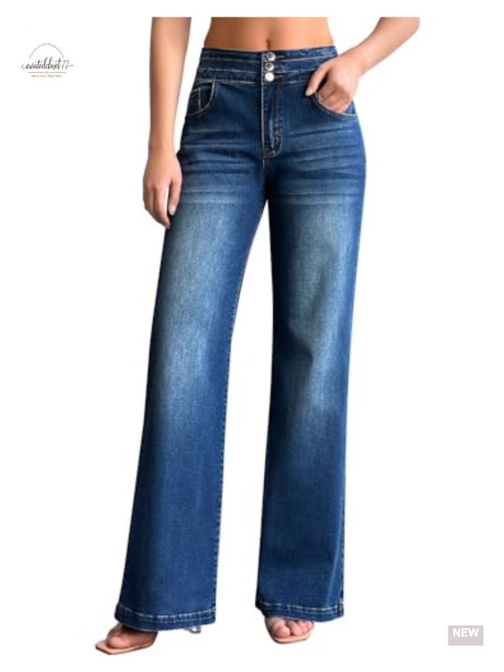 High Waisted Wide Leg Baggy Jeans Stretch Denim Pants